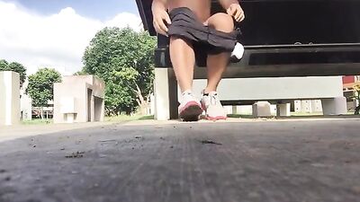 College Stud Dare: Public Handjob Outside Cumshots