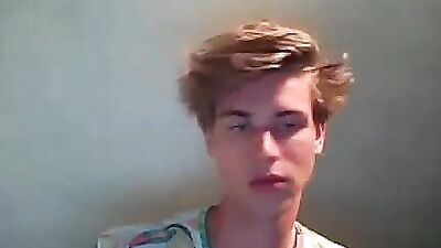 Blond Teen Wanks on Cam! Blonde Boys Cum Shots Handjob