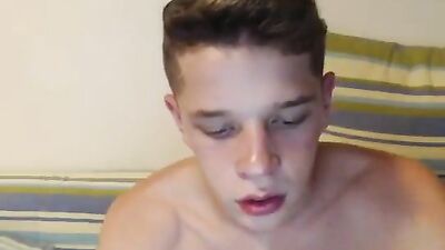 Blond Teen Cum Show: Smooth Boys Handjob Excitement!