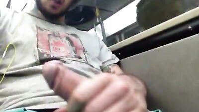 Young stud shows off his dick on the bus! Amateur Handjob and Public Outside action!