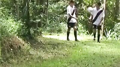 Gay Path Encounter - Bareback Group Sex Action