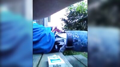 Cocky Skateboarder Jerks Off in the Garden - Big Dick Amateur Handjob!