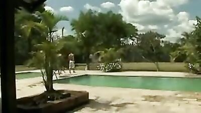 Brought His Toys to The Pool: Action Bareback Gay Porn Video!