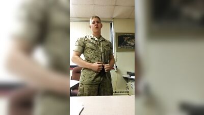 ROTC Student Strips: Amateur Cum Shots Handjob Exposed!