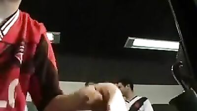 Locker Room Threesome: Action Group Sex