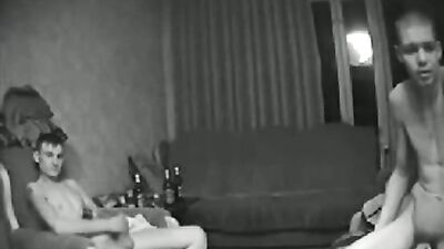 Russian Spy Hostel Cumshots: Amateur Men in Action!