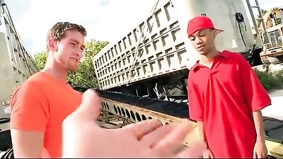 Ass-pounded Hairy Daddy! Interracial Cum Showers