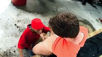 Ass-pounded Hairy Daddy! Interracial Cum Showers