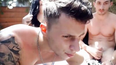 Three horny romanian guys and a hot girl