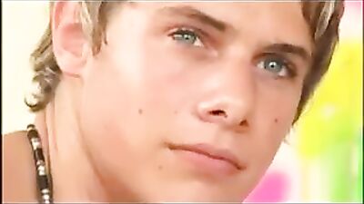 Blond twink wanking