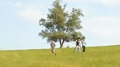 Three Boys Bareback on Meadow: Action-Packed Cum Shots in the Great Outdoors!