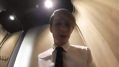 Sexy young blond boy pleasures himself in the bosss bathroom!