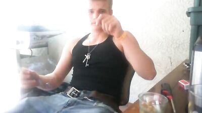 Gang Bang on Backyard Patio - Cock-Sucking & Anal Fucking